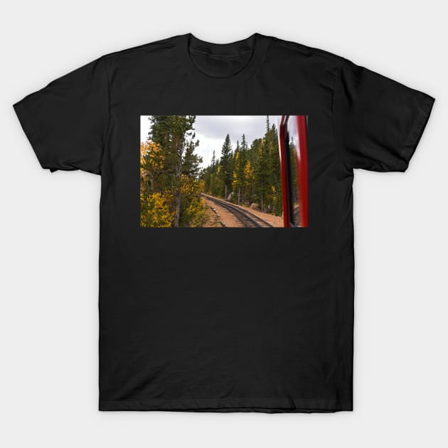 Pikes Peak Cog Rail Colorado Autumn T-Shirt by WayneOxfordPh